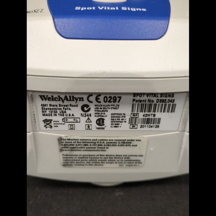 Hillrom Welch Allyn 42MTB Spot Vital Signs Monitor With NIBP Hose & Suretemp Probe - used medical equipment - image 5