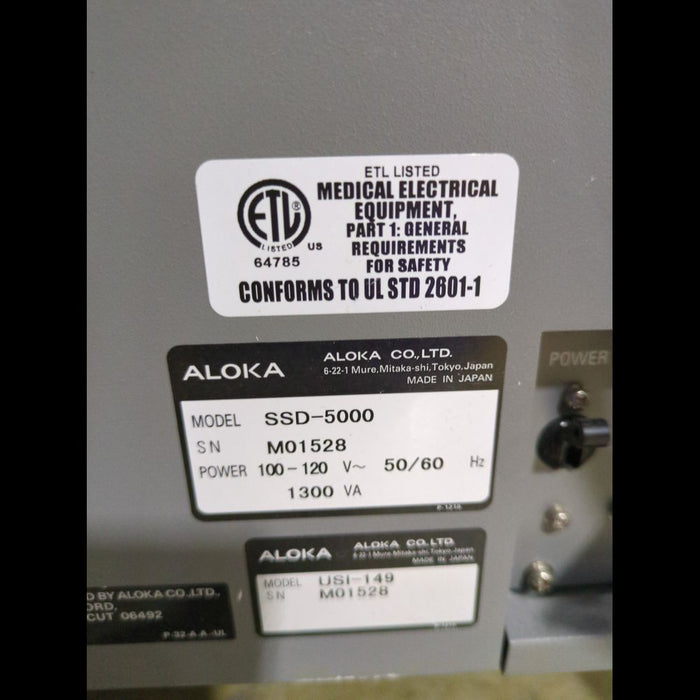 Aloka SSD-5000 Ultrasound System With CRT Monitor, No Probes - used medical equipment - image 5
