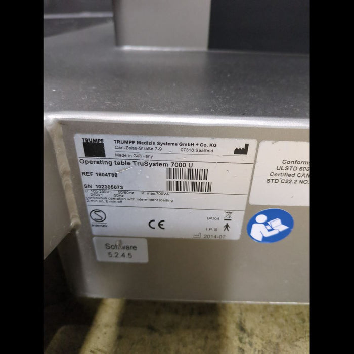 Trumpf TruSystem 7000 U Mobile Operating Table with Pad Set & Hand Control - used medical equipment - image 5