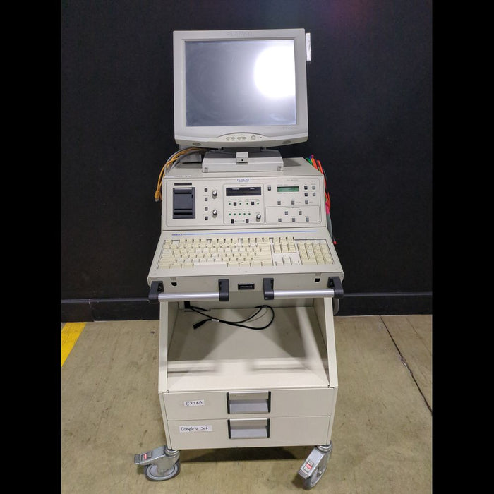 Parks Medical 2100 Vascular Flo-lab Vascular Doppler System On Rolling Cart With Keyboard & Probes - used medical equipment - image 1
