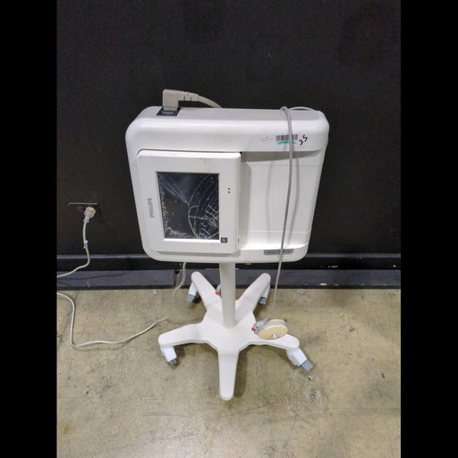 Philips Avalon FM30 Fetal Monitor on Rolling Stand - Cracked Display - used medical equipment - image 1