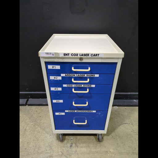 5-Drawer Medical Cart - ENT CO2 Laser Cart Label - used medical equipment - image 1