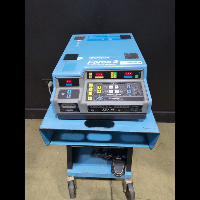 Covidien Valleylab Force 2 Electrosurgical Generator with Rolling Cart & Footswitch - used medical equipment - image 1