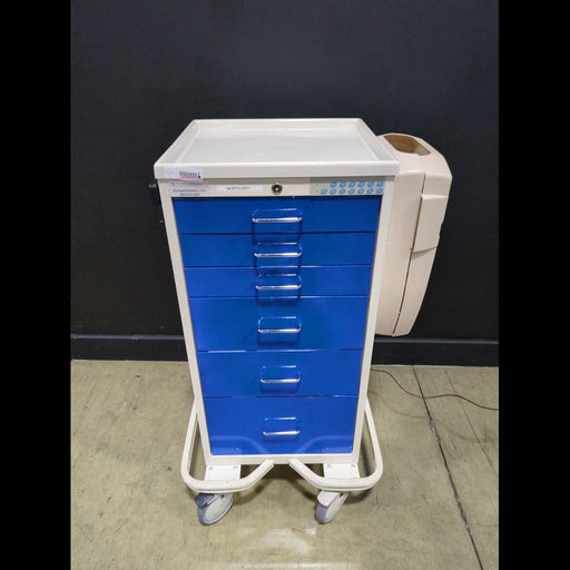 Storage Systems Unlimited 6-DRAWER Cart With Keypad & Key Lock, Side Bin & Timer - used medical equipment - image 1