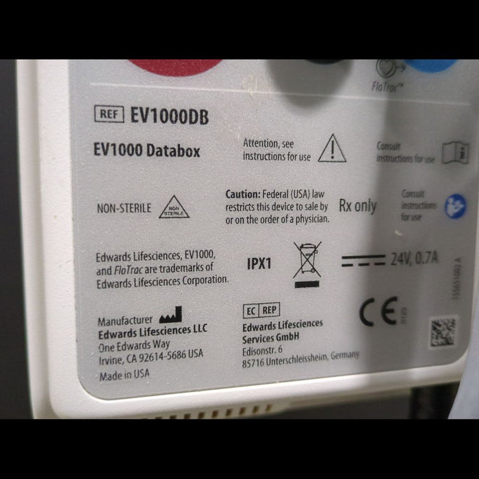 Edwards Lifesciences EV1000 Patient Monitor with Pump Unit & Databox on Rolling Stand - used medical equipment - image 6
