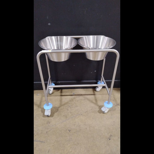 Stainless Steel Double Basin Stand - used medical equipment - image 1
